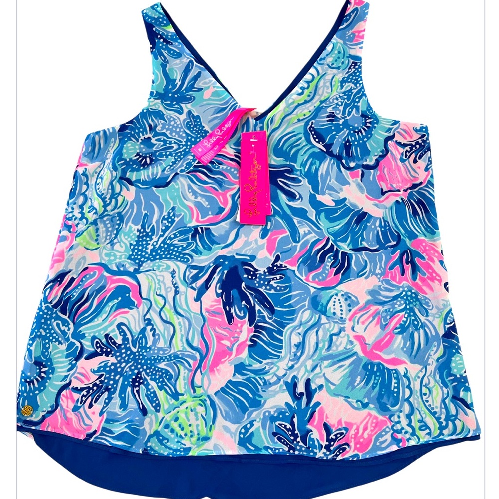 End of Summer Sale Lily Pulitzer Florin sleeveless v-neck reversible top M NWT - Picture 6 of 11